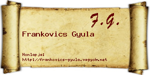 Frankovics Gyula névjegykártya