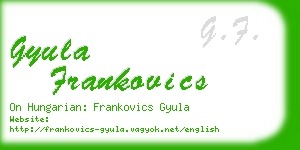 gyula frankovics business card
